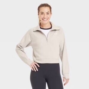 Women's Taupe Quarter-Zip Pullover